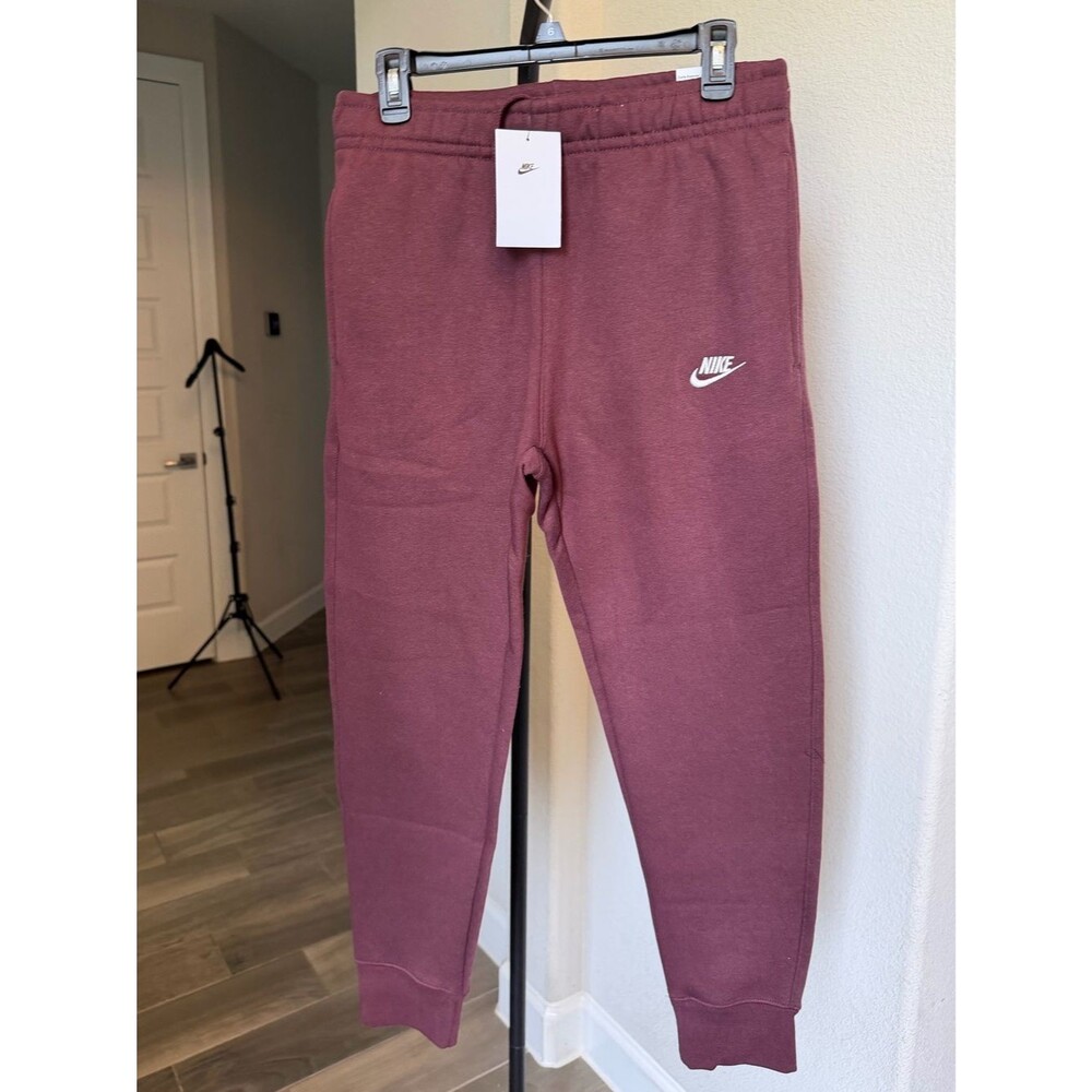 Nike Maroon Men's Jogger Sweatpants  Standard Fit Taper Leg Regular Length S